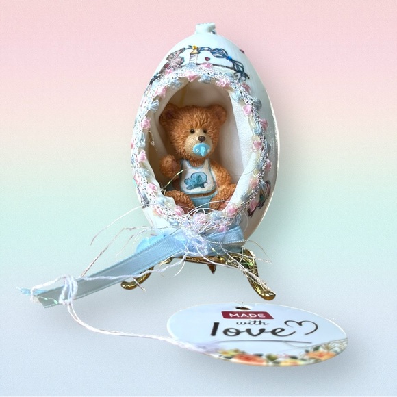 𝑯𝒂𝒏𝒅𝒎𝒂𝒅𝒆 Goose Egg Creation, Baby Boy GIFT - Picture 10 of 10